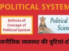 राजनीतिक व्यवस्था की अवधारणा की त्रुटियां दोष - Defects of Political System
